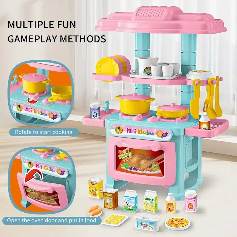 Kids Toys Kitchen Set - Mini Kitchen Counter Play Set DIY